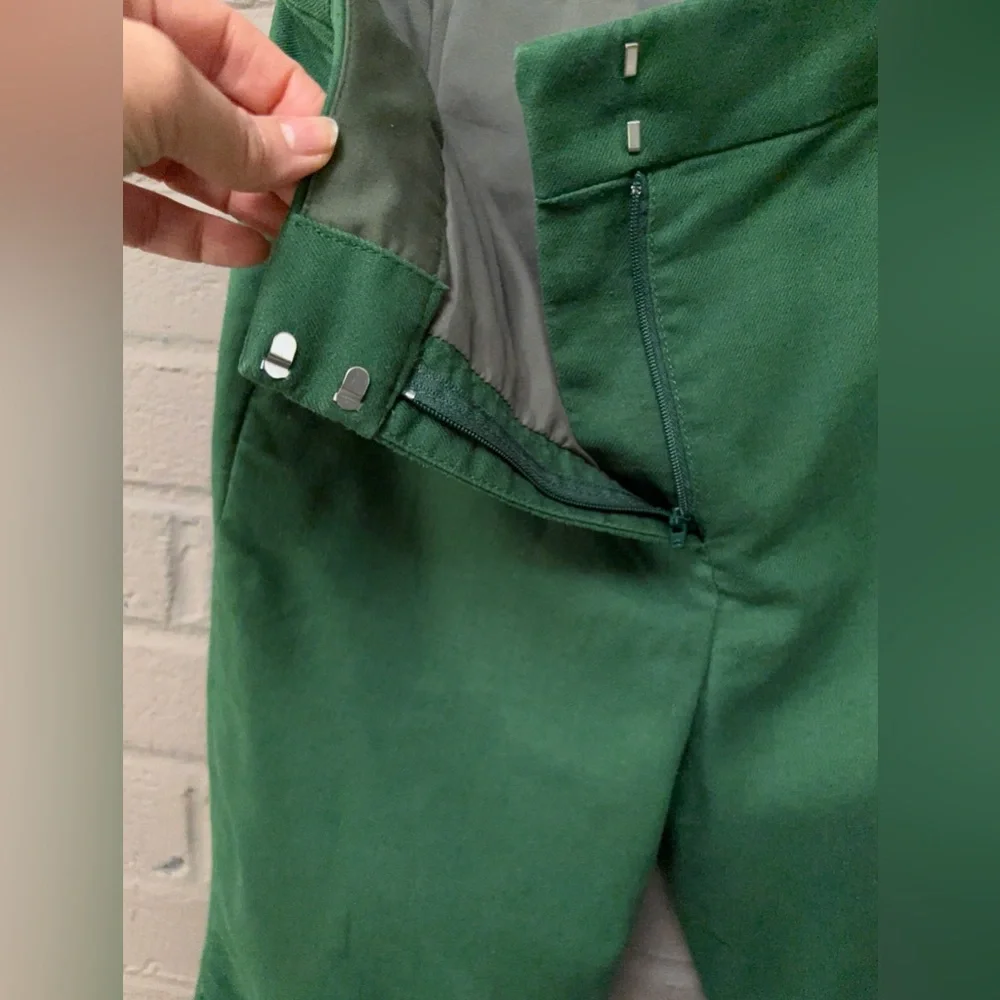 J. Crew  green linen blend cropped pants 4 / 6